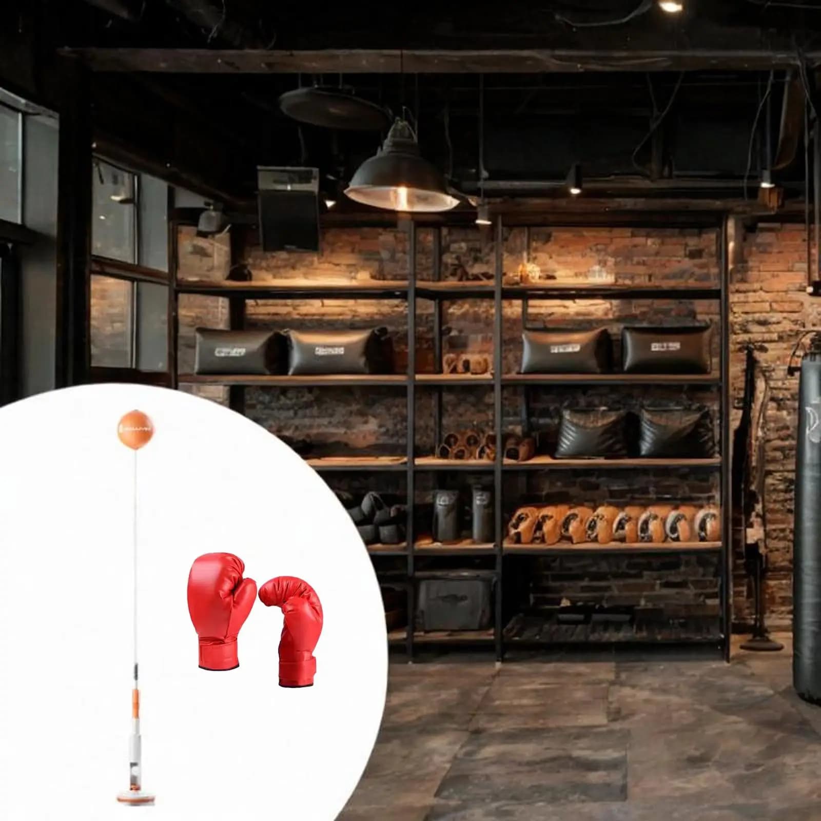 Boxing Reaction Ball Complete Training Set Floor Standing Reflex Trainer with Gloves Quiet Design for Home Gym Use