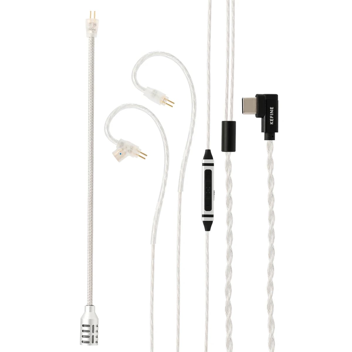 Kefine Gaming Cable for HiFi Wired Earphone Type C USB +Boom Mic+Volume Control Detachable