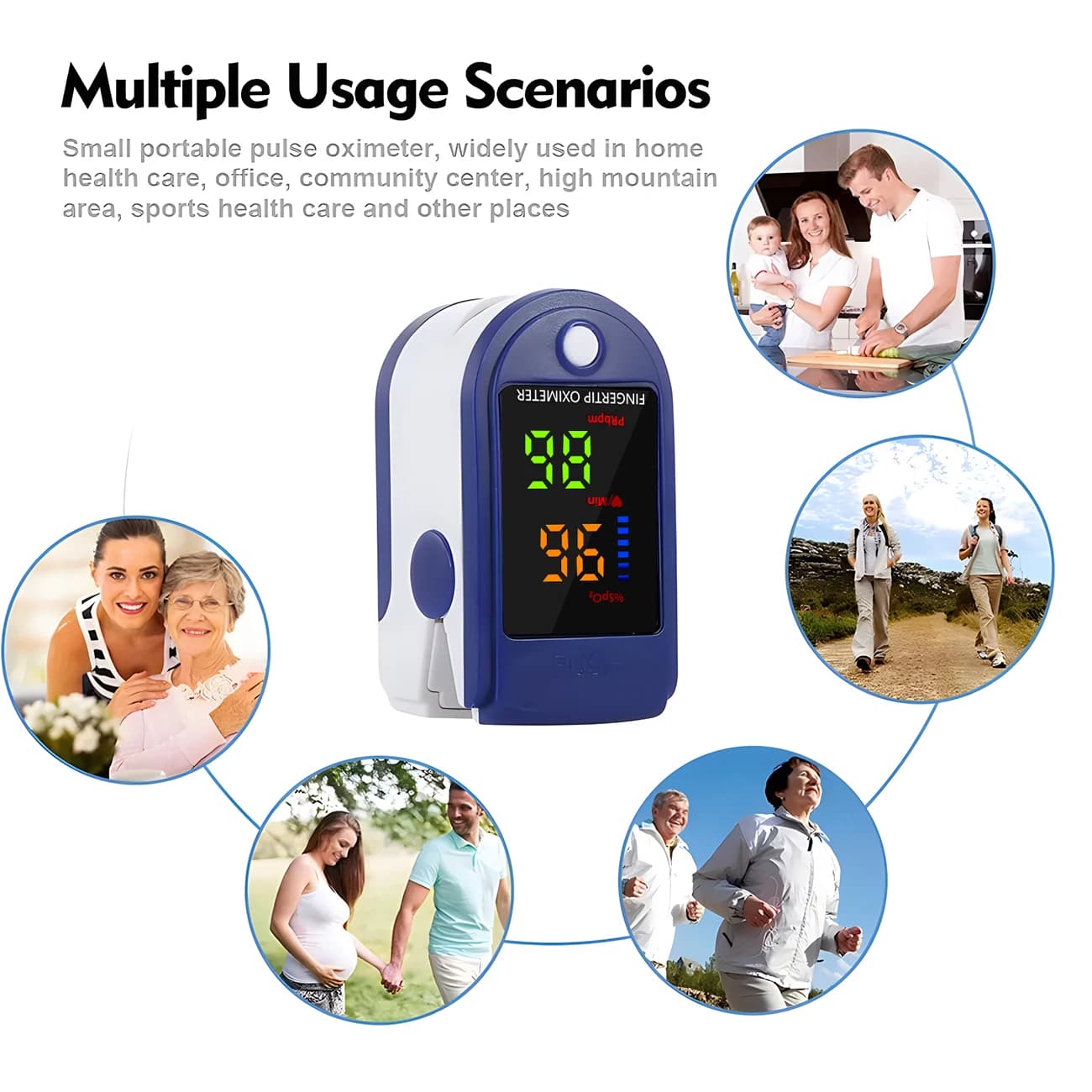 Pulse Oxygen Saturation Meter Cardiaca Frequency Meter Rapid 5s OLED Display