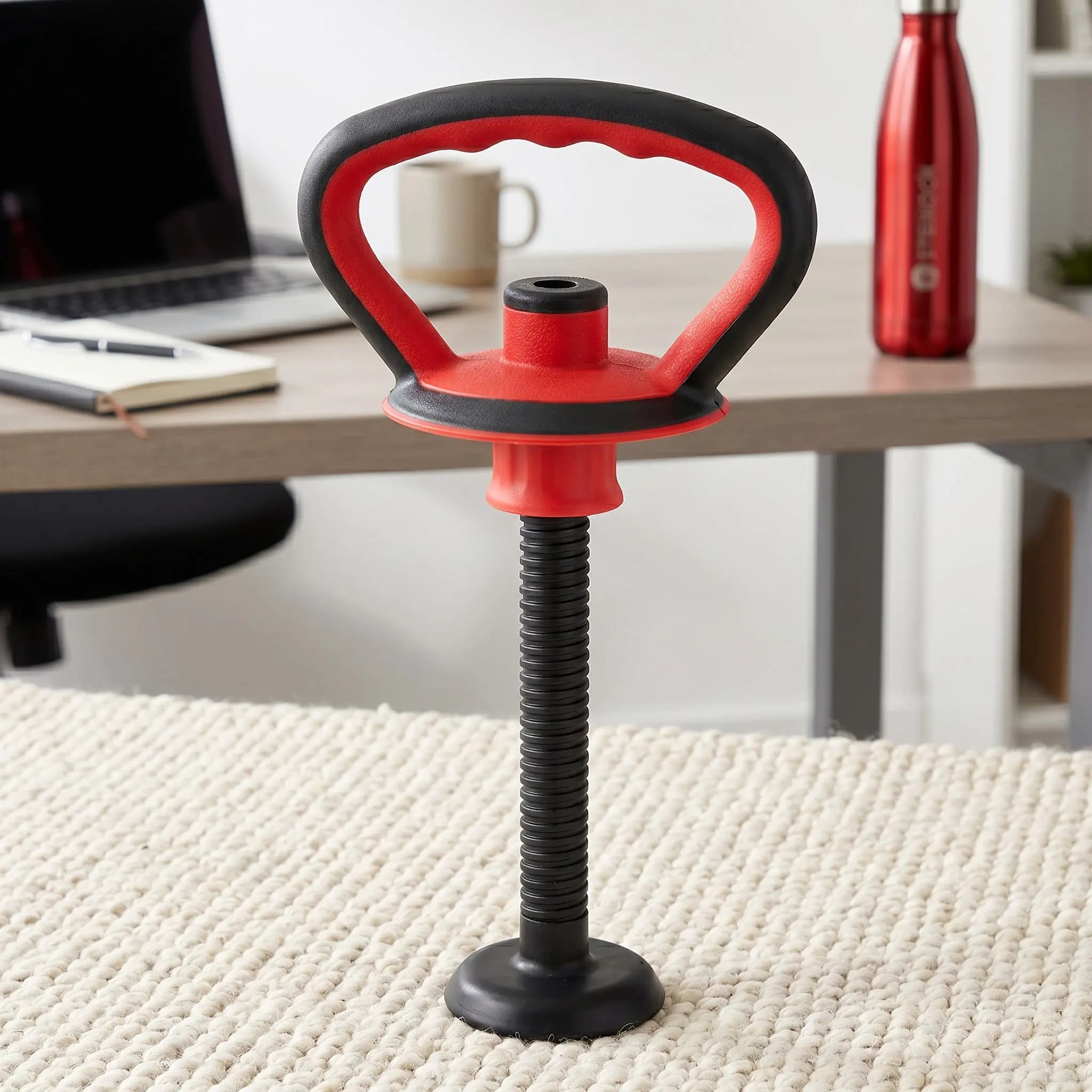 Set di 1 maniglia per kettlebell regolabile con impugnatura ergonomica, base stabile e dado convertitore per esercizi di allenamento della forza
