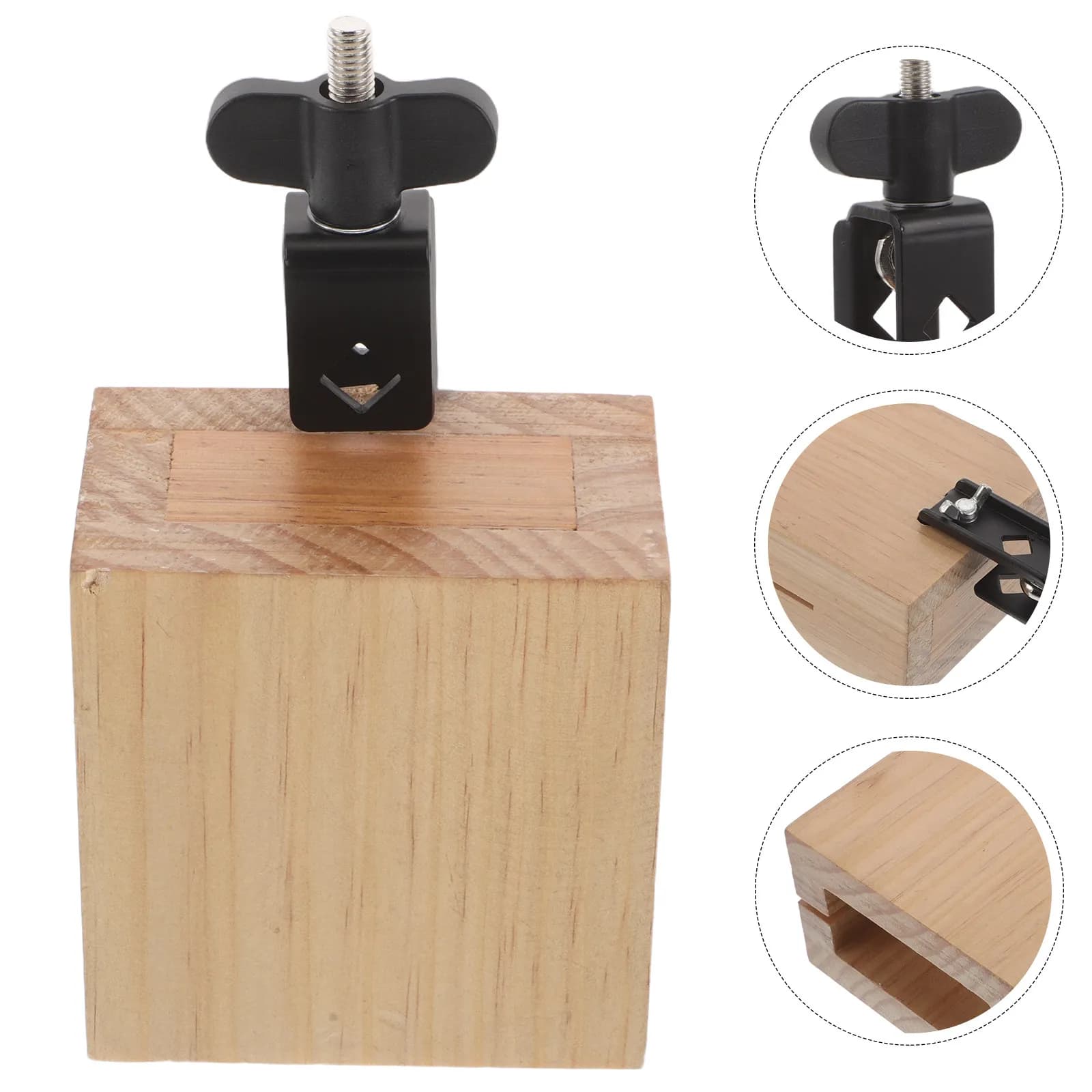 Square Wooden Cowbell for Drum Kit Percussion Block Instrument Band Practice Music Classroom Outdoor Festival Performance Mini
