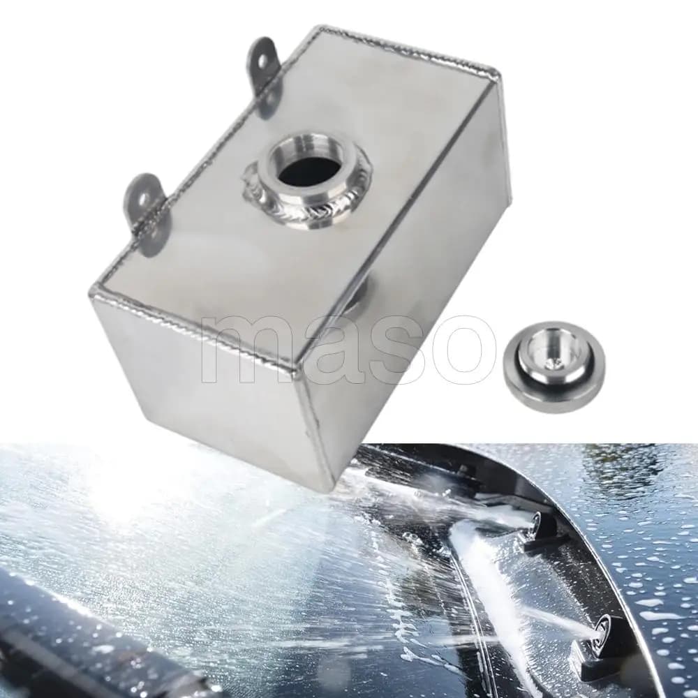 Bottiglia lavavetri lucidata a specchio da 2 litri Bottiglia lavavetri in alluminio Intercooler Serbatoio spray Parti universali per auto
