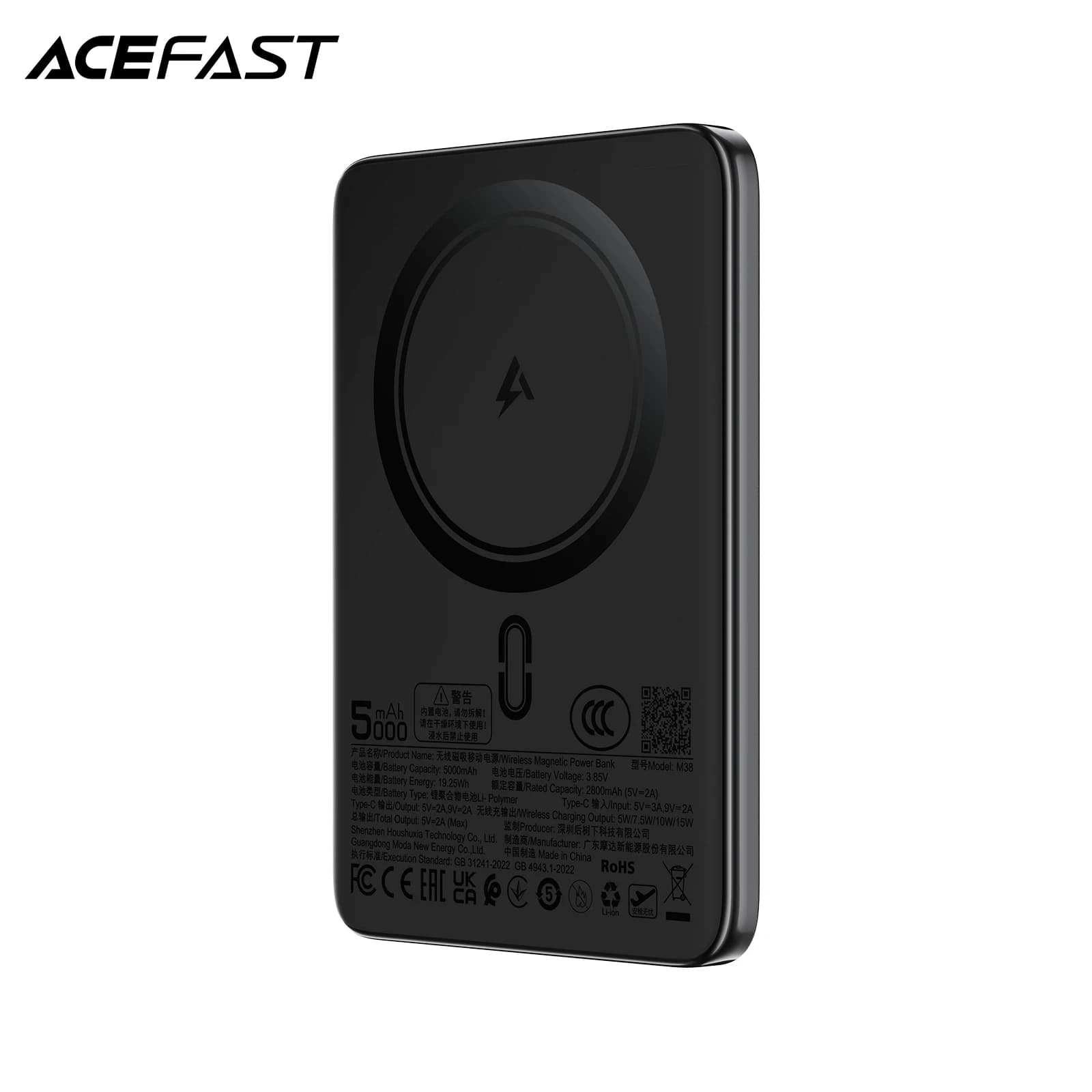 ACEFAST 5000mAh Ultra Thin CCC Certified Magnetic Wireless Power Bank For iPhone 17 16 Pro Max PD Type C Fast Charging Battery