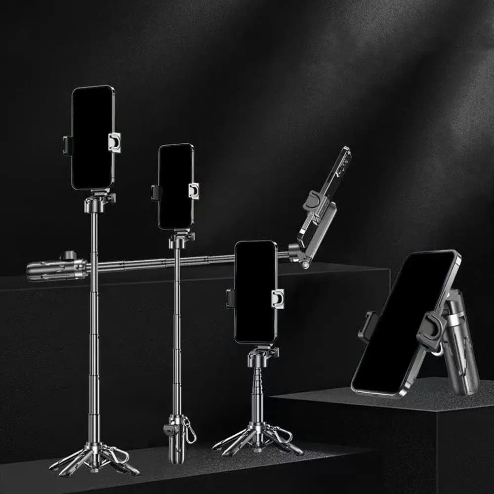Mini Bastone Telescopico per Selfie 3 in 1 con Rotazione a 360° ° Supporto per telefono leggero e girevole, estensibile con Bluetooth wireless