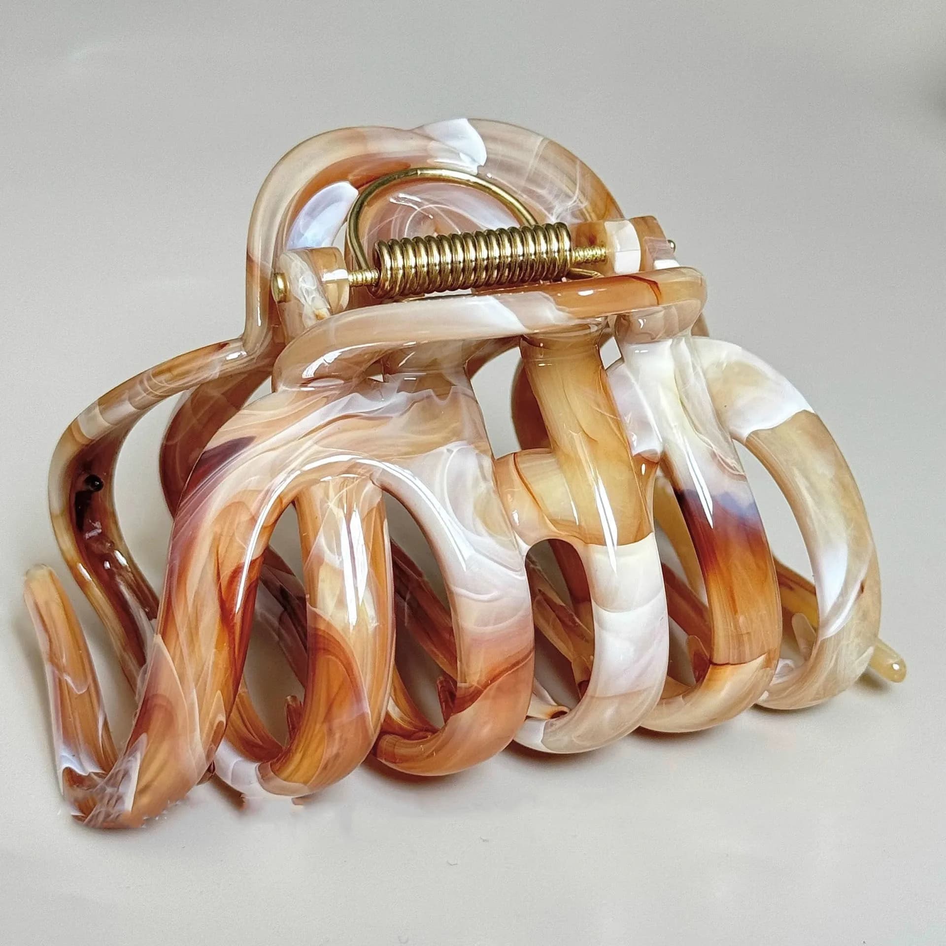 Women's Gentle Sweet Cute Desert Extra Large Grab Clip Widen Hair Grab Pumpkin Fashionable Funny Versatile Shark Clip Hair Clip