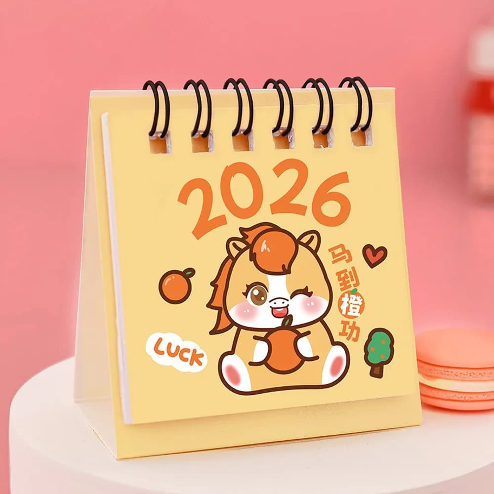 Calendario da Tavolo Mini 2026 Multifunzione Stile Cinese, Agenda, Organizer, Decorazione per la Casa, Blocco Note