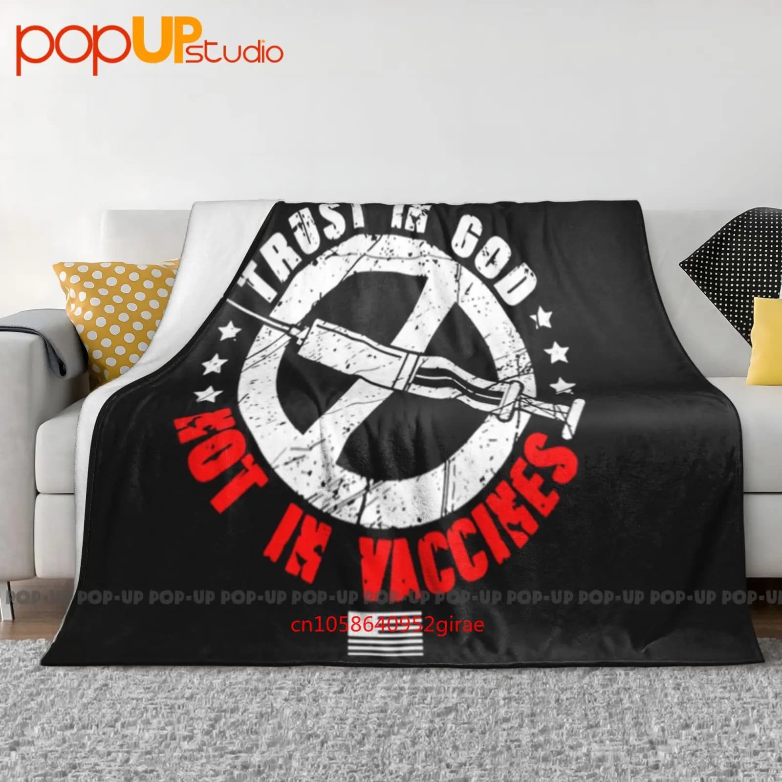 Trust In God Not In Vacine Coperta ultra morbida trapunta Copridivano invernale Copriletto