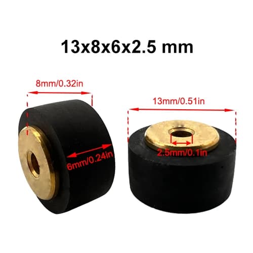 1 pz 5. 5 puleggia in gomma con rullo a pizzico per registratore a nastro Audio aziona i componenti del lettore Stereo Walkman a cassetta