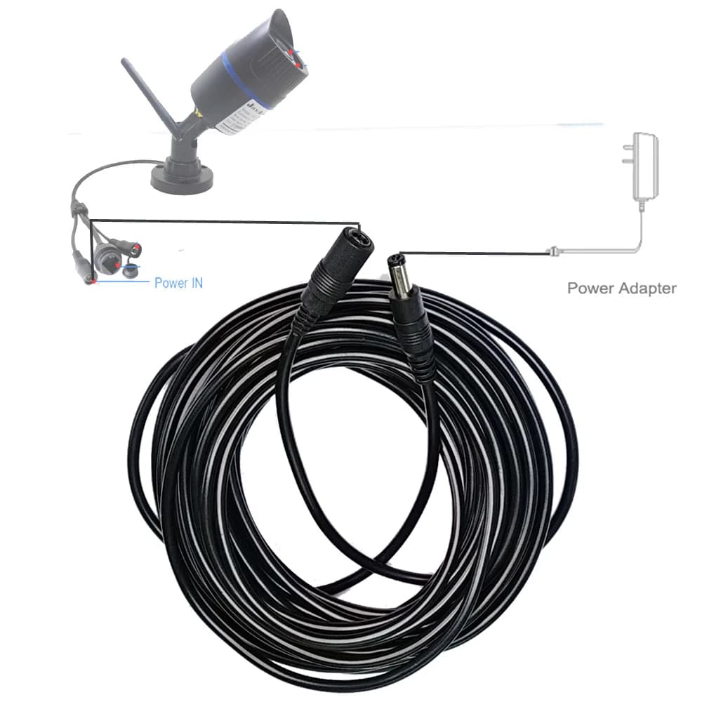 Cavo di prolunga di alimentazione DC12V da 5M 10M, connettore da 5,5 mm * 2,1 mm maschio a femmina per lampada a LED, cavo di alimentazione per telecamera di sicurezza CCTV, nero