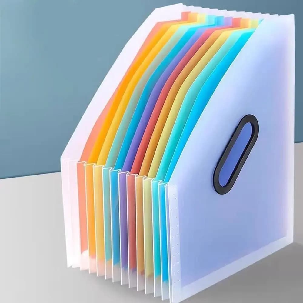 Multi-layer 13 Pockets File Folder Portable Large Capacity A4 Expanding Organ Bag File Storage Waterproof Document Holder