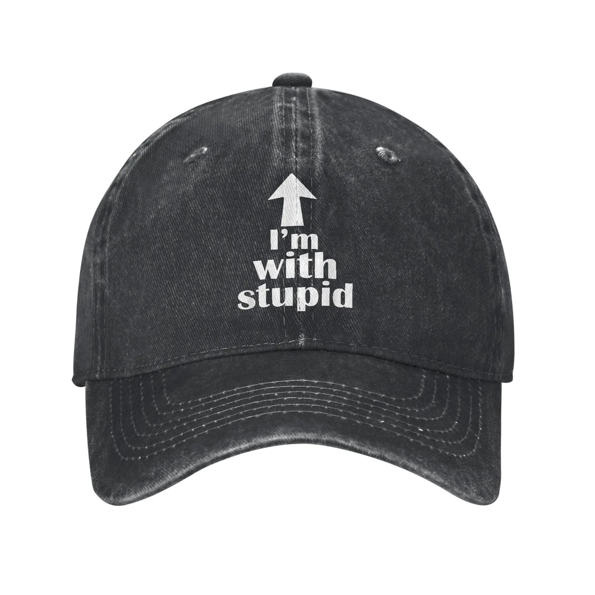 Cappellino da Baseball I'm With Stupid And Arrow, Casual, Protezione Solare, Stile Hip Hop, Unisex, per Uomo, per Esterni e Palestra