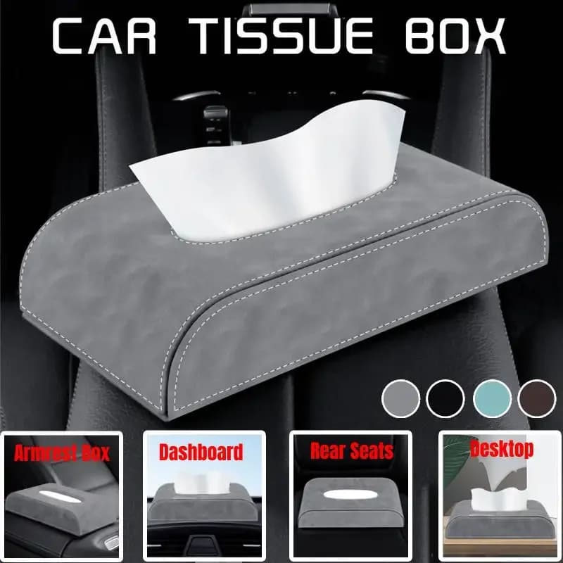 Portafazzoletti per auto, dispenser universale per fazzoletti, per copertura console centrale, visiera per sedile posteriore, accessori morbidi e antiscivolo per auto