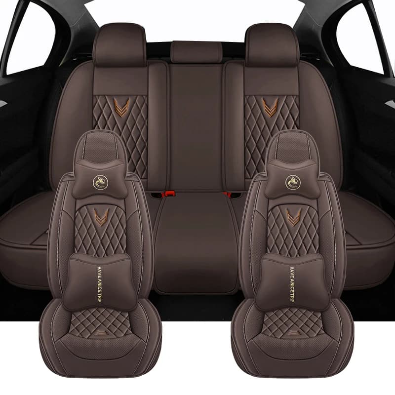 Complete Set of Luxury Car Seat Covers with Universal Pillow for Dodge Journey RAM 1500 Challenger Nitro Calibre Interior Car Accessories