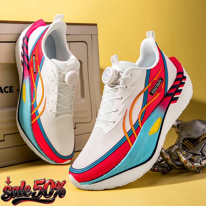 Scarpe da Corsa Uomo in Mesh Traspirante con Ammortizzazione Morbida e Confortevole, Sneakers da Maratona per Esterni, Palestra, Trendy, Casual, Jogging