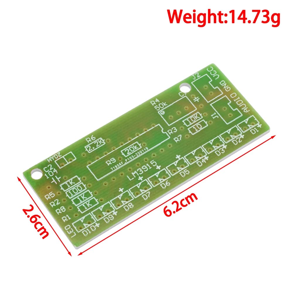 Kit di Pratica per Saldatura Fai-da-Te: Indicatore di Livello Audio a Barra di Punti LM3915, Misuratore VU per Arduino