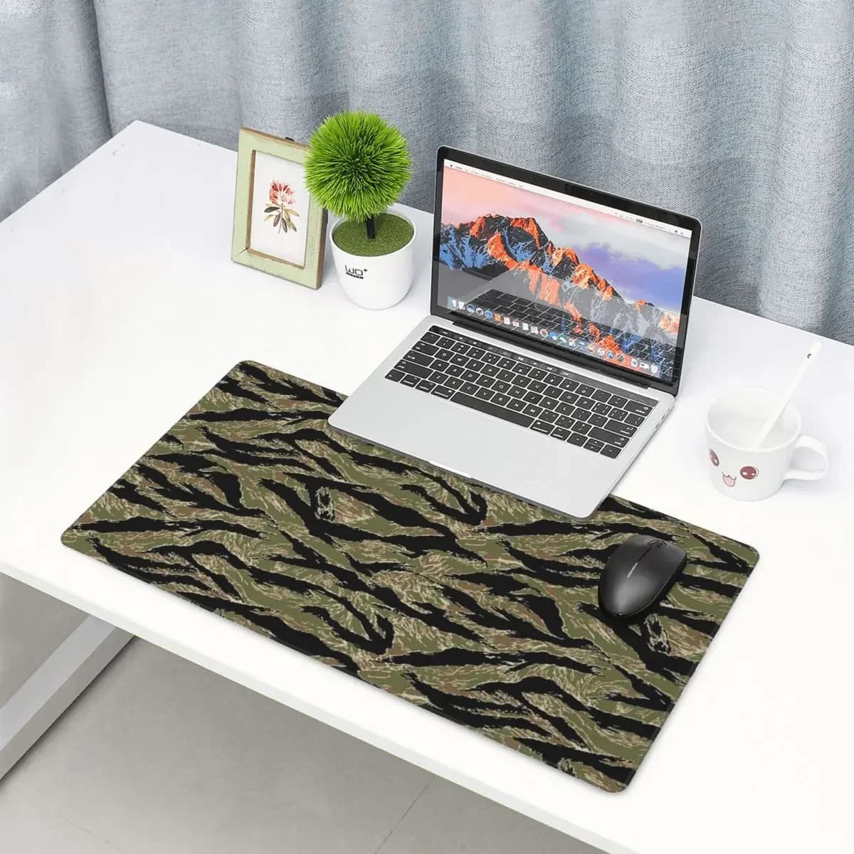 Tappetino per mouse grande, mimetico a strisce tigrate, militare, per gamer, PC, laptop, tastiera, accessori per computer, gaming, ufficio, tappetino da scrivania