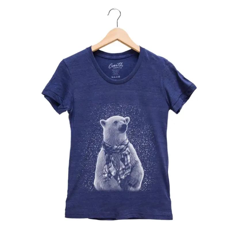 Maglietta dell'orso polare da donna Junior simpatico animale natalizio