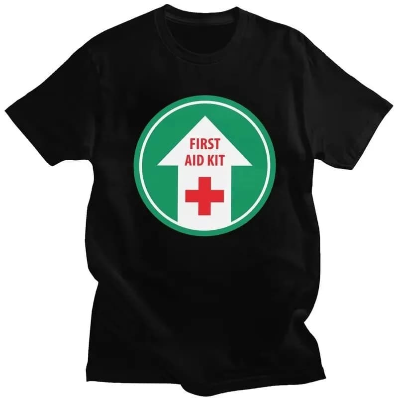 First Aid Kit Graphic Tee for Men 100% Cotton Short Sleeve Fashion T-Shirt