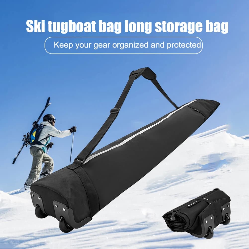 Borsa da snowboard per trasporto in negozio con ruota Borsa portaoggetti per attrezzatura da sci invernale di grande capacità impermeabile per guanti da snowboard