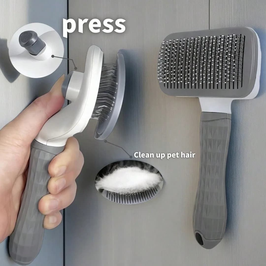 1PCS Pet Hair Removal Comb - Easy To Clean Pet Grooming Brush - One Click Hair Removal, Knot Removal, Reduce Shedding,