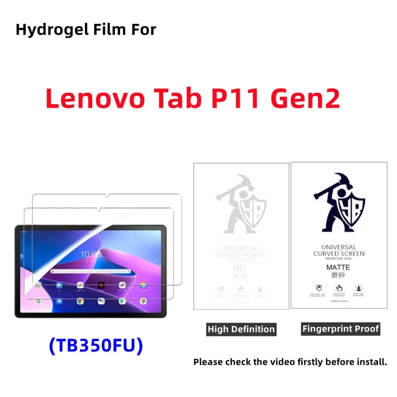 2 pezzi HD protezione schermo tablet per Lenovo Tab P11 Gen2 pellicola idrogel opaca per Lenovo Tab P11 (2a generazione) TB350FU Clear Protect