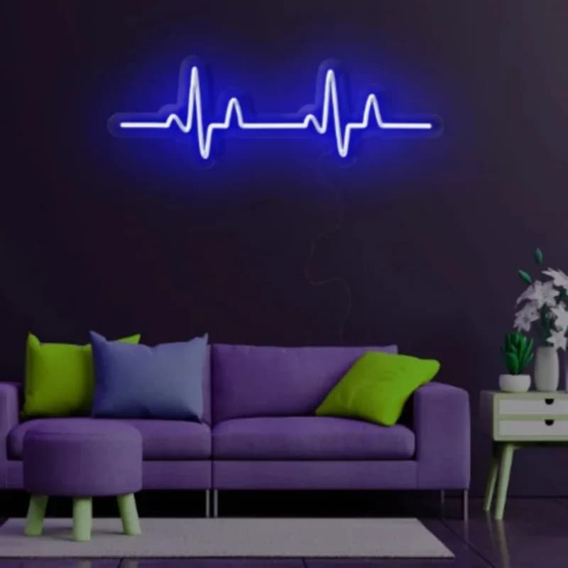 Insegna al neon con battito cardiaco Luce al neon a LED alimentata tramite USB per camera da letto, bar, decorazioni da parete per matrimoni, feste di compleanno Insegne al neon a LED personalizzate