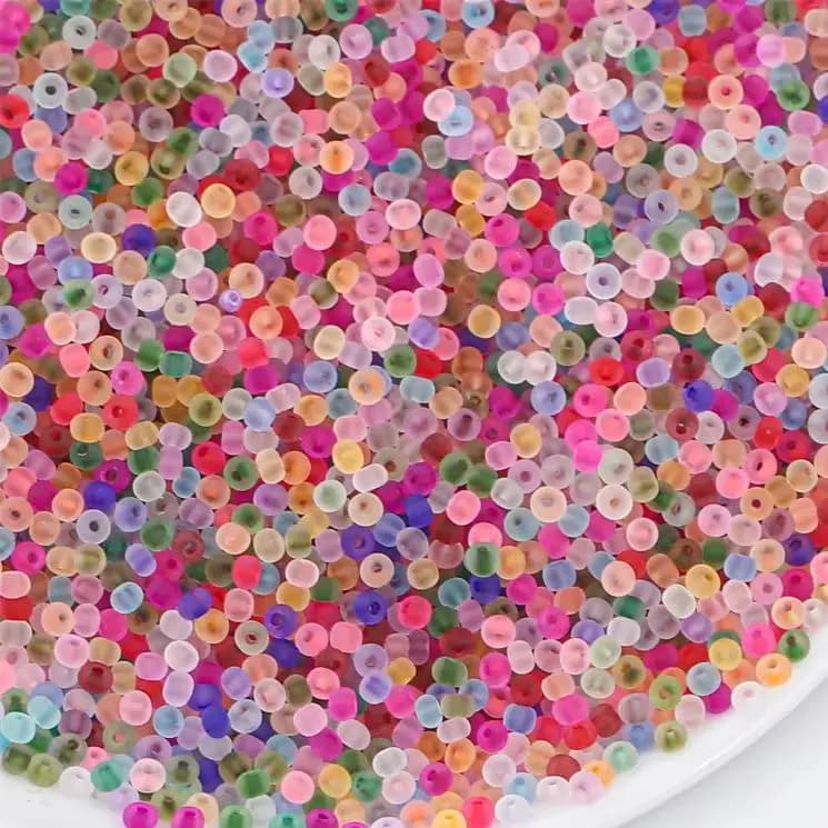 3mm 1100pcs High-Quality Multi-Color Frosted Glass Rice Beads Handmade Jewelry Pine Beads DIY Bracelet Necklace Material
