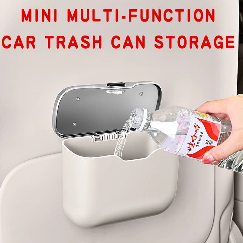 Multi-function Car Trash Can Storage Mini Waste Seat Black Basket Pop-up for Cars Trucks SUV Vehicle Interior Accessories