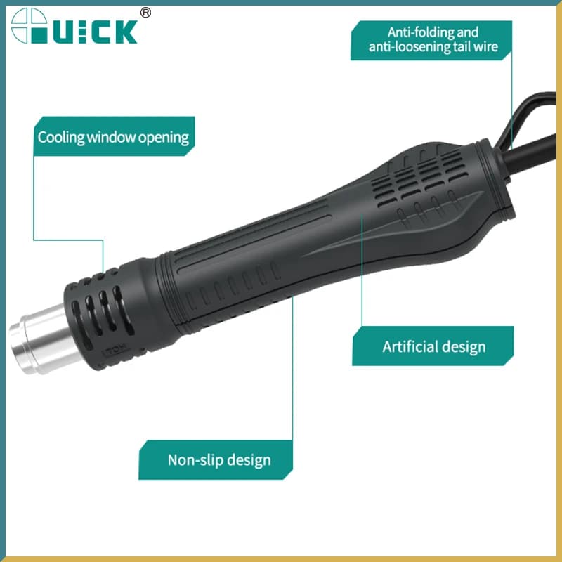 Maniglia per pistola termica originale Quick 715 110V 220V per pistola ad aria calda Dissaldatura Stazione di saldatura Maniglia di saldatura sostitutiva
