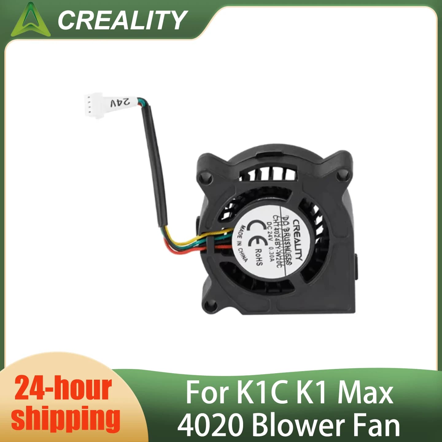 CREALITY 3D Printer Accessories 4020 Blower Fan for K1C_K1 Max DC24V 0.3A _L60_1.25-4P Brand New Original Parts 4020 Blower Fan