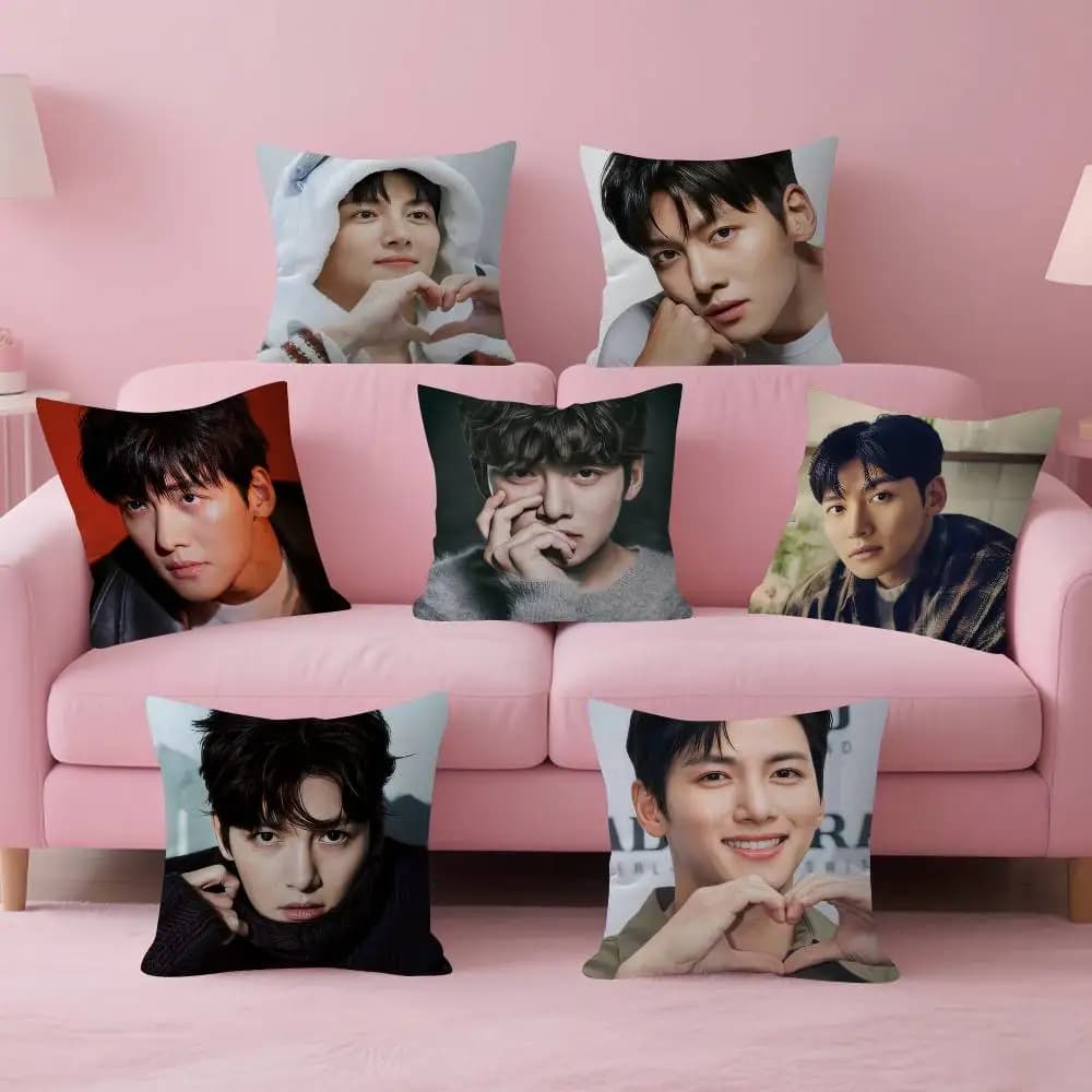 Fodera per cuscino decorativa per auto e divano, con stampa dell'attore Ji Chang-wook, idea regalo di Natale