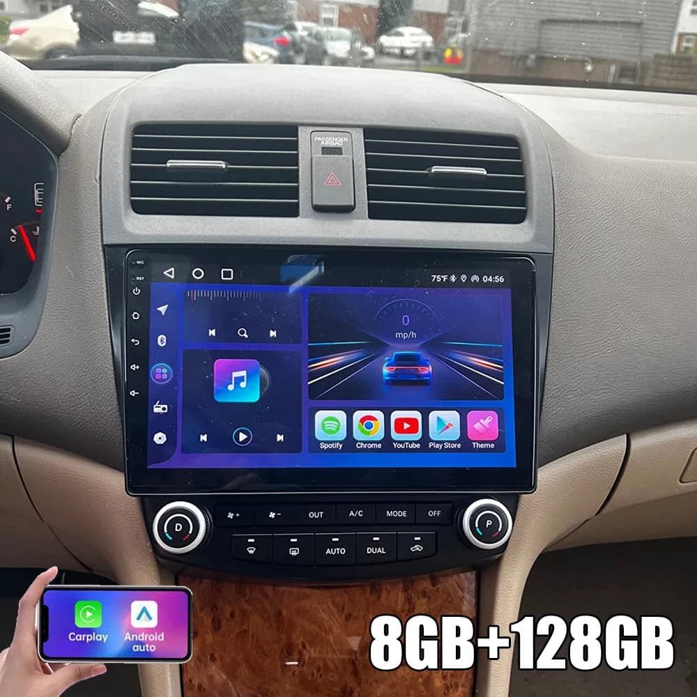 Android 15 Carplay Auto Multimedia Video Player for Honda Accord 7 2003-2007 Stereo Head Unit with 4G+WiFi No 2Din DVD