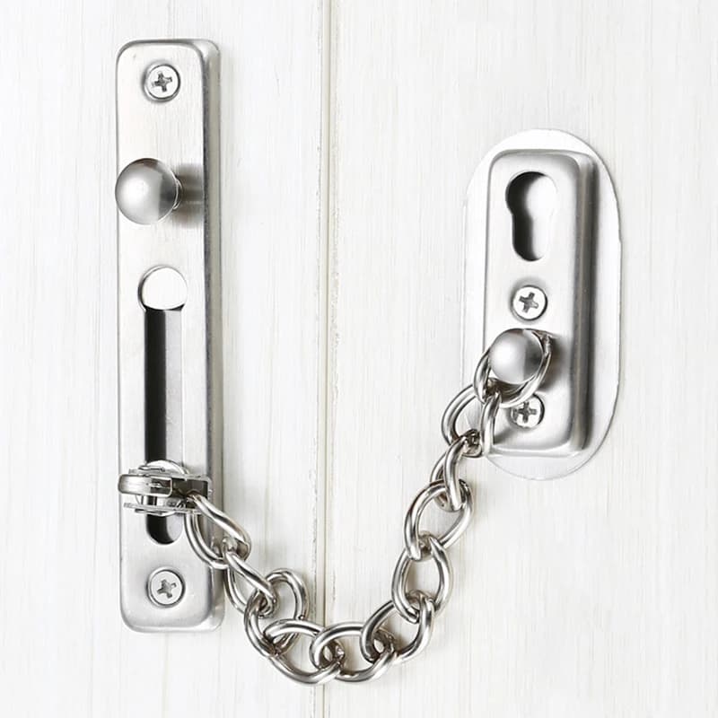 Serratura a catena per porta in acciaio inossidabile serratura antifurto per protezione di sicurezza serratura per porta dell'hotel per la casa fibbia a bullone per lucchetto