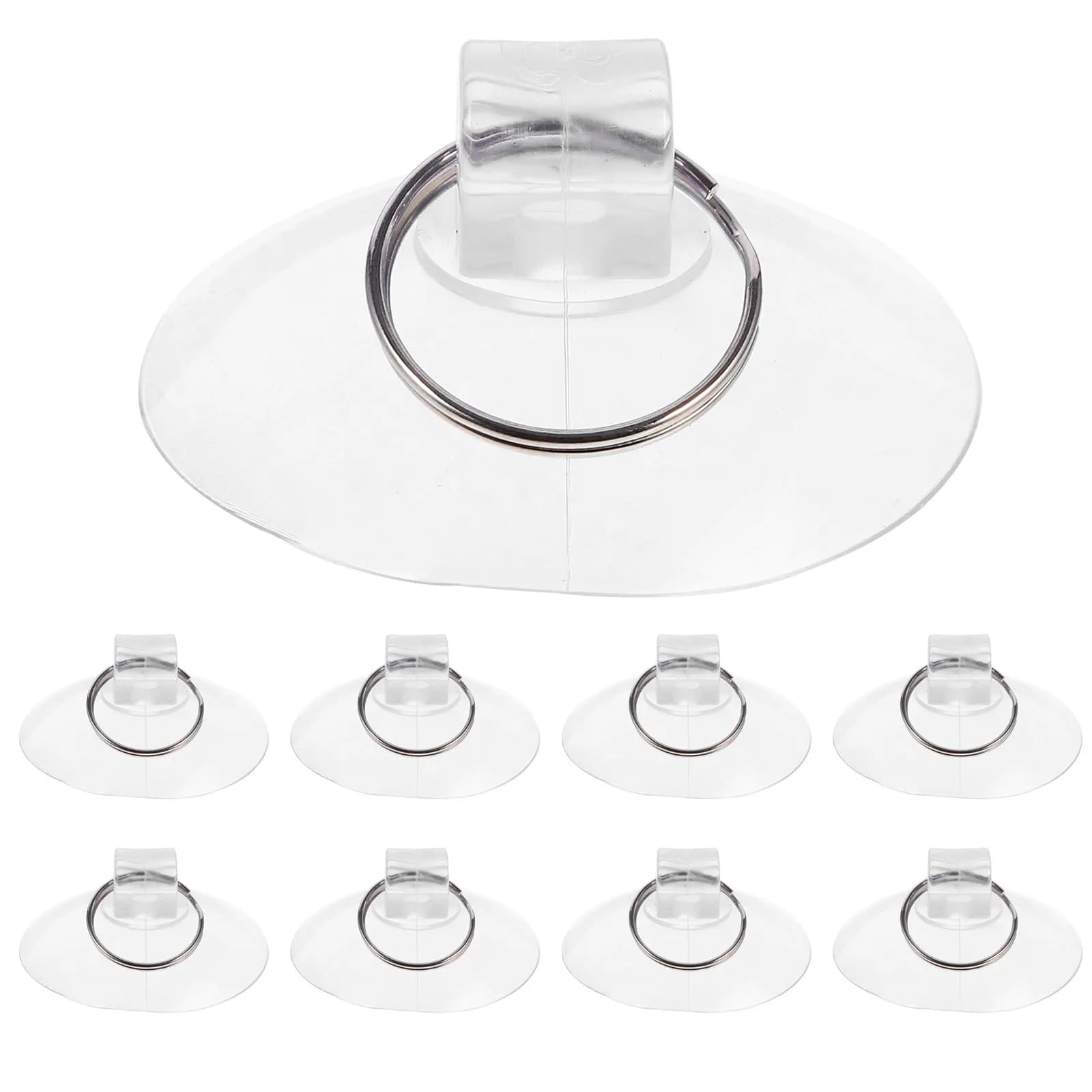 10 Pezzi Ganci a Ventosa Resistenti per Vetri, Finestre, Bagno, Cucina, Superfici Lisce, Riutilizzabili, Senza Tracce, per Pareti e Porte