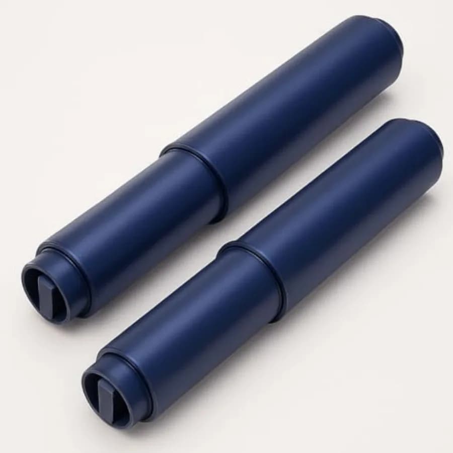 2 Pieces Universal Plastic Spring Loaded Toilet Paper Holder Roller Replacement, Chrome Blue