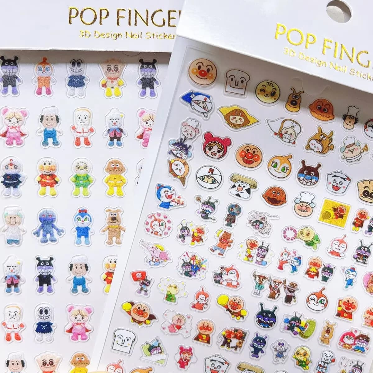 5/10pcs Cartoon Anime Anpanman Nail Art Sticker Notebook Planner Decals 5D Embossed Nail Stickers