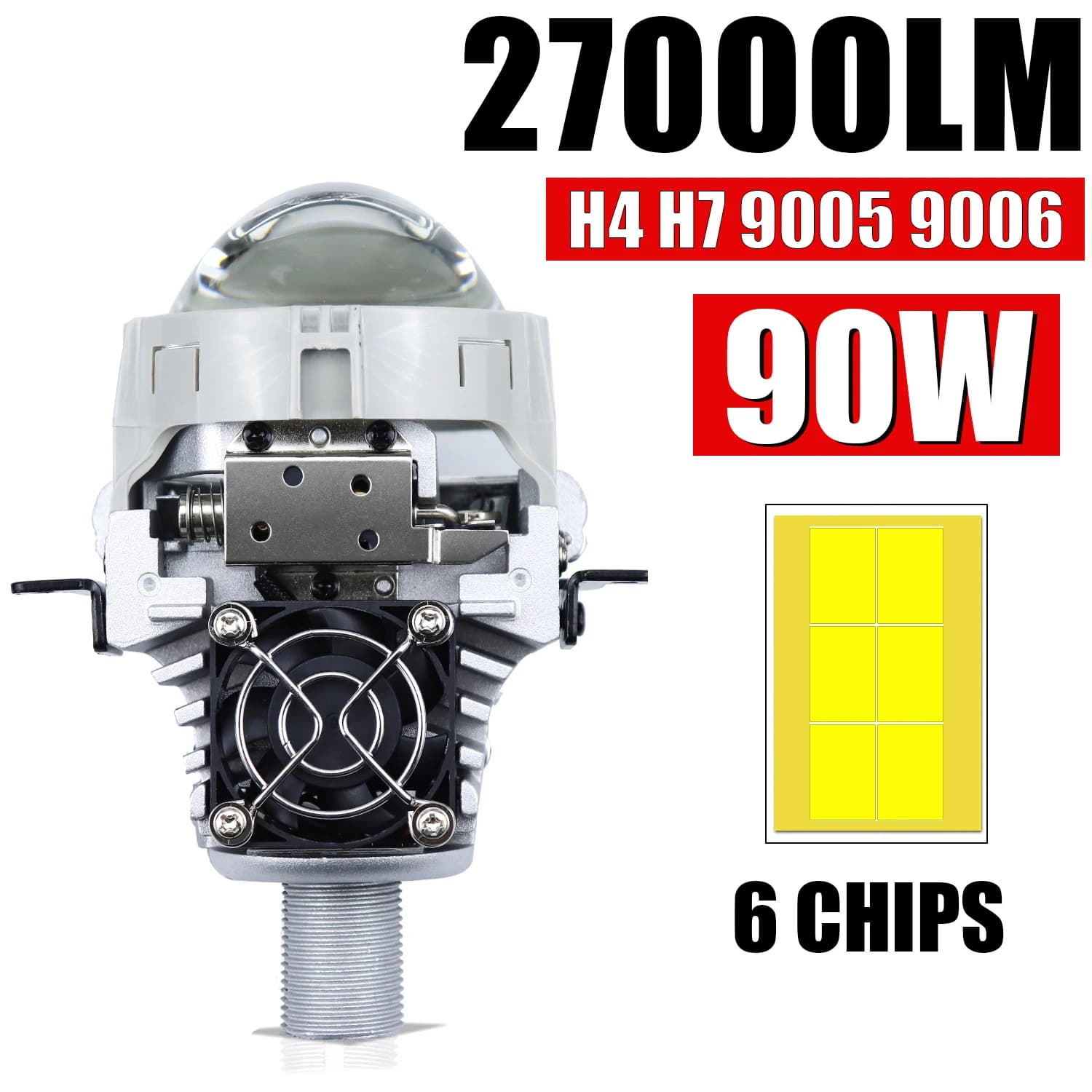 2.5 pollici Bi LED lenti per proiettori fari H7/H4/9005/9006 LED luce per auto per moto mini auto lampadina 5570 CSP retrofit 90W