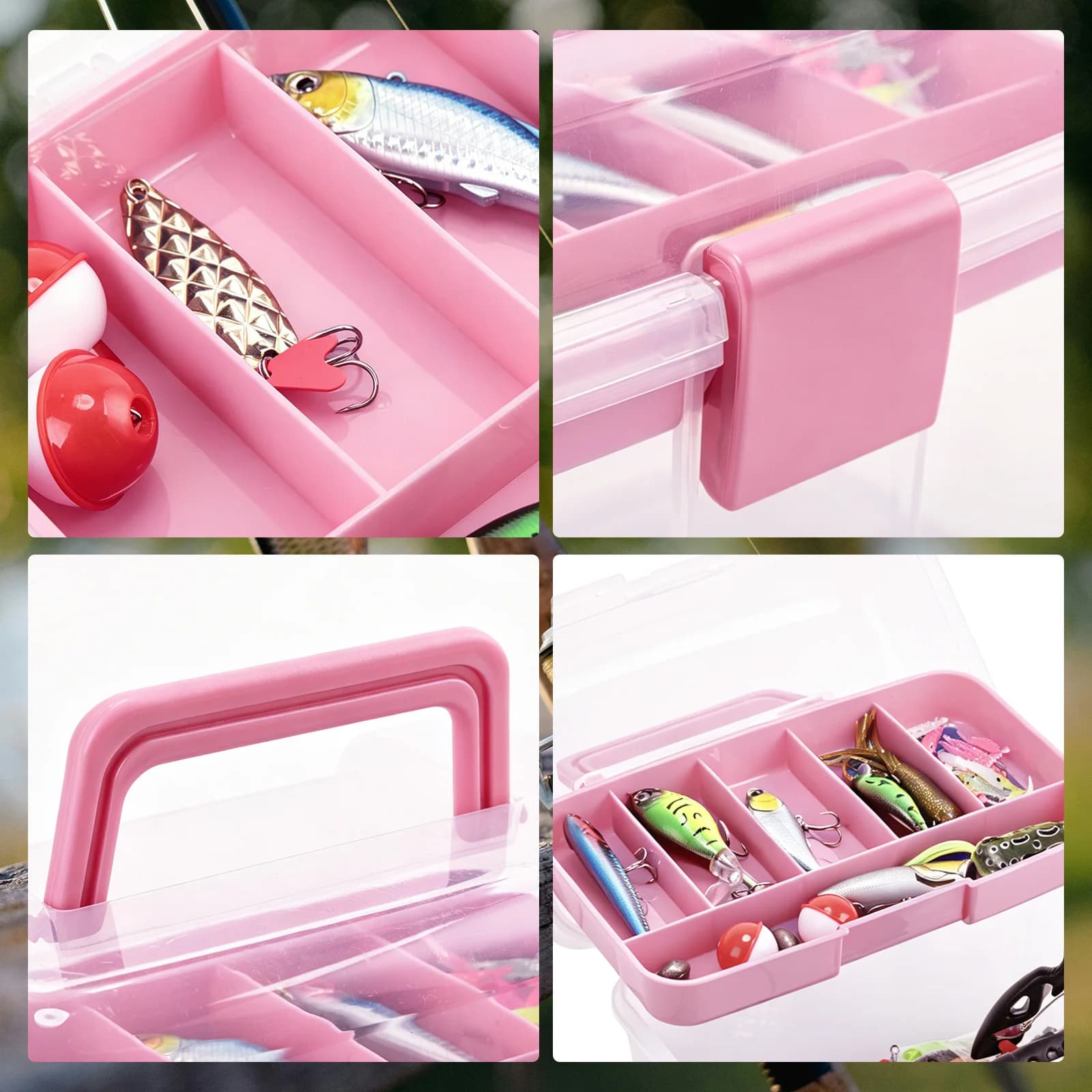 Set Completo di Attrezzatura da Pesca Goture 437 Pezzi, Esche Dure e Morbide, Cucchiaini, Ami, Accessori con Scatola Porta Attrezzi, Kit da Pesca per Pescatori