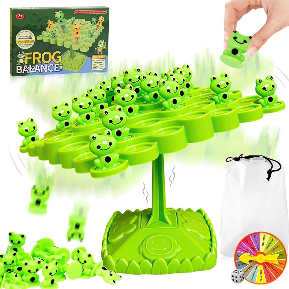 Funny Frog Balance Tree Children Mathematical Toys Montessori balancing table game parent-child balance game table toy gift