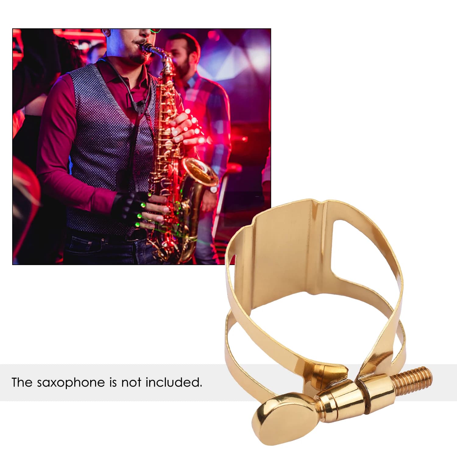 Single Screw Adjustment Saxophone Ligature Compact Durable Ligature for soprano saxophone/Alto Saxophone/tenor saxophone