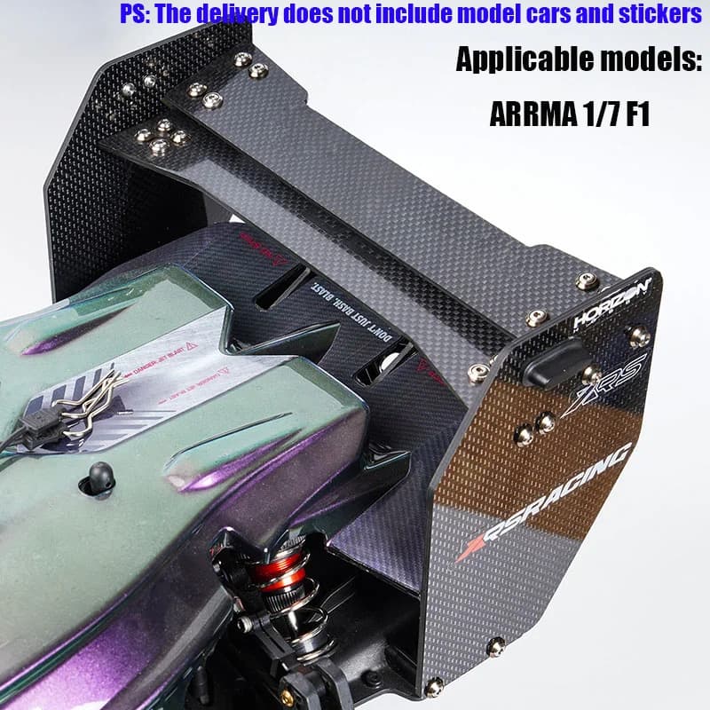 Alettone posteriore in fibra di carbonio simulata, collegabile al modello di auto originale, per auto RC modello ARRMA LIMTLESS 1/7