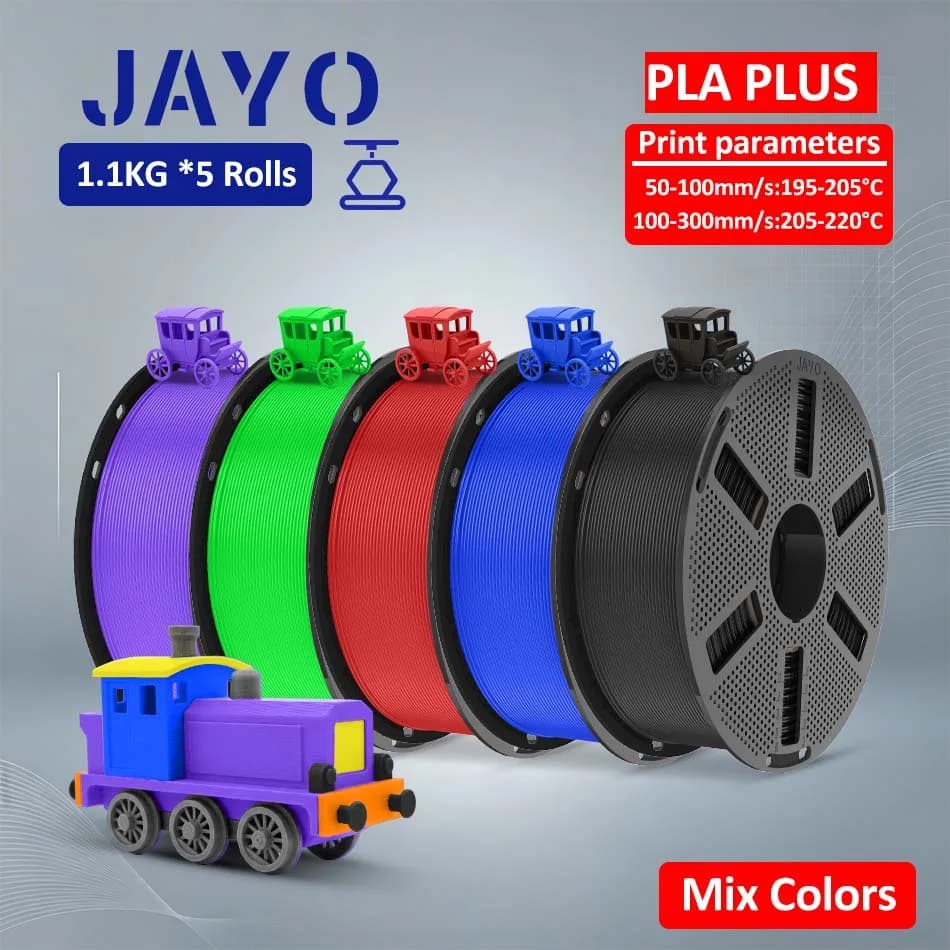 JAYO PLA + Filament 1.1KG/5 Rolls PLA plus 3D Printer Filament Toughness 3D Printing Material For FDM No Tangle