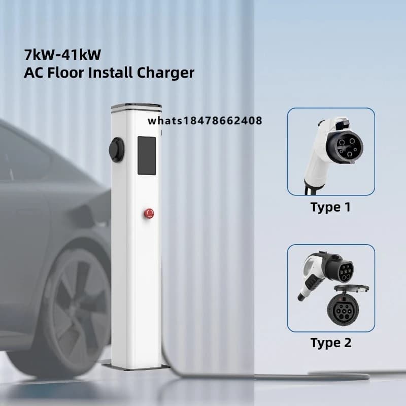 Caricatore per veicoli elettrici da pavimento a soffitto da 7kW/11kW/22kW/41kW AC, stazione di ricarica per veicoli elettrici
