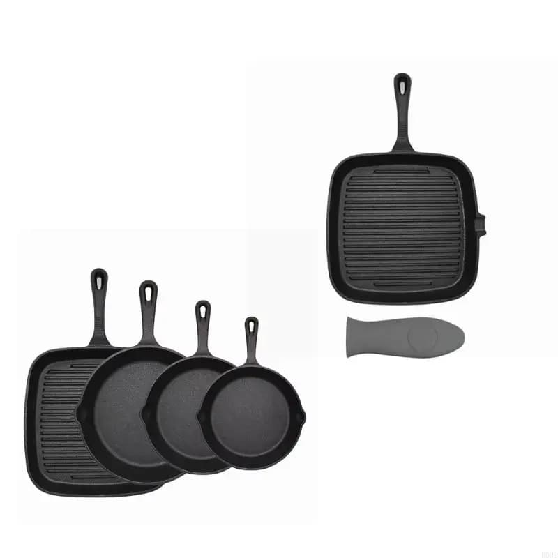 Padella professionale per bistecca con manico ergonomico e padella con design a distribuzione del calore per risultati deliziosi