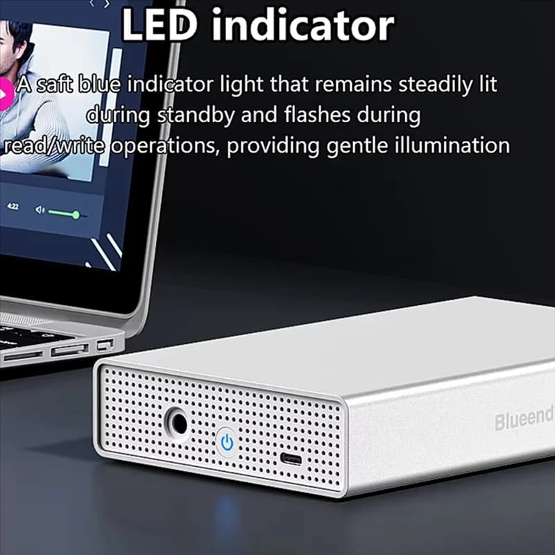 AU61-Blueendless Custodia per disco rigido Sas da USB C a 2,5/3,5 pollici SAS/SATA Supporto Max 20Gb Custodia per disco esterno