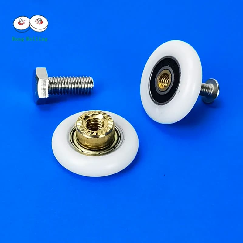 8pcs Shower Door Rollers with M4 or M6 Screws, Bathroom Pulley Nylon Roller Runner Rail Wheel Hardware Door Accessories.