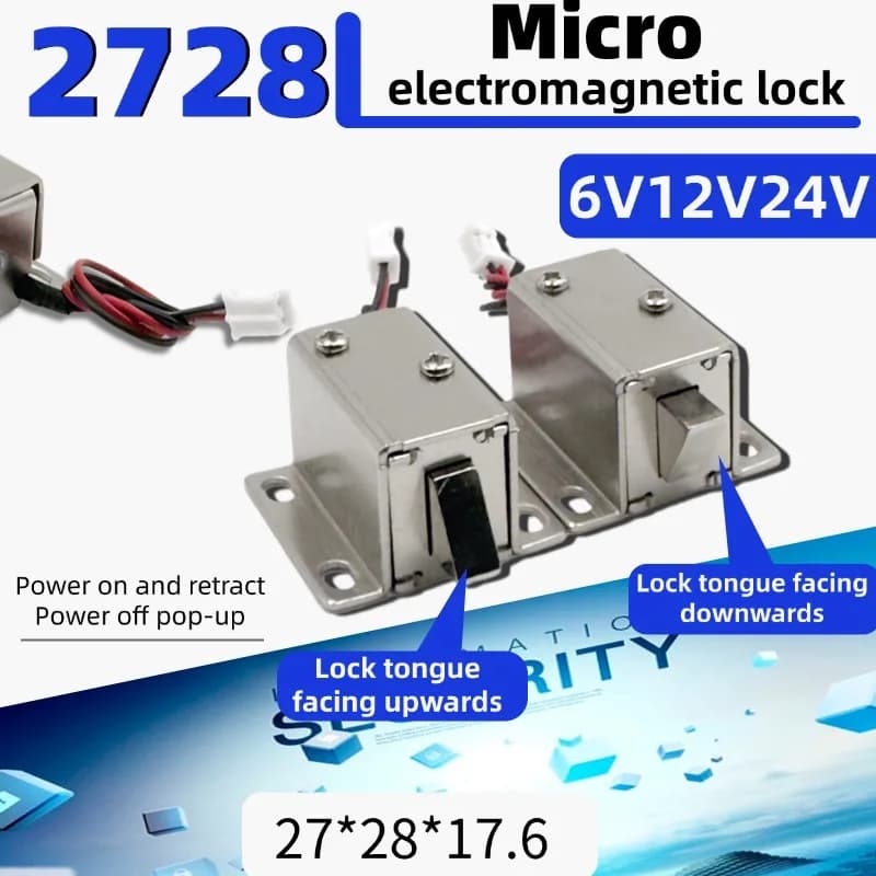 2728 Micro serratura elettromagnetica 6V/12V/24V DC Smart Cabinet Lock, serratura elettrica a bassa tensione con bobina in rame pieno