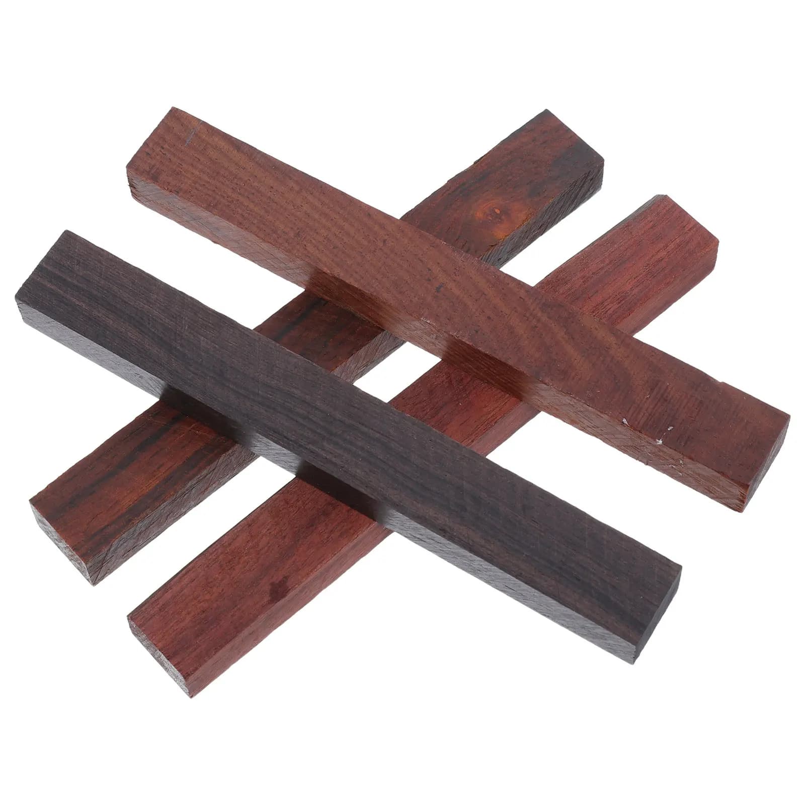 4Pcs Wood Pen Making Blanks Exotic Hardwood Natural Grain Pen Turning Supplies DIY Fountain Ballpoint Pens Craft Turning Kit