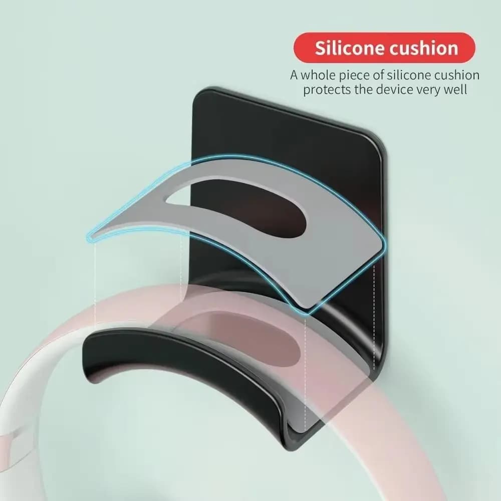 Universal Adhensive Headphone Stand Wall-mounted Space Saving Earphone Display Stand Desktop Display Shelf for Gaming Headsets