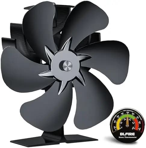 Ventilatore per Stufa a Legna BLFIRE – Ventilatore Termoelettrico a 6 Pale con Termometro | Accessorio per Stufa Ecologico